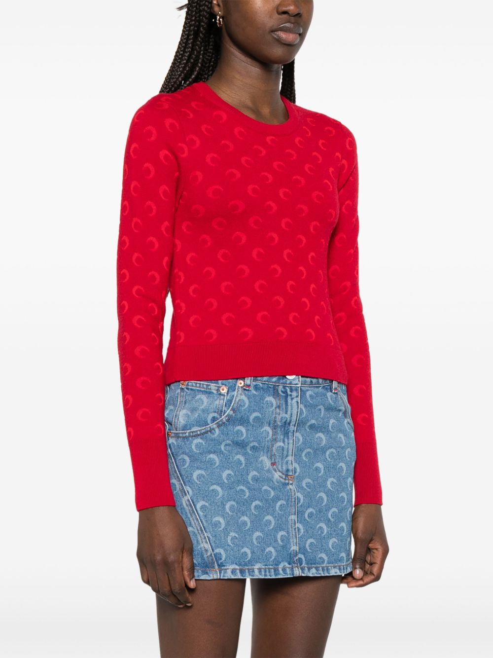 MARINE SERRE MOON-JACQUARD SWEATER