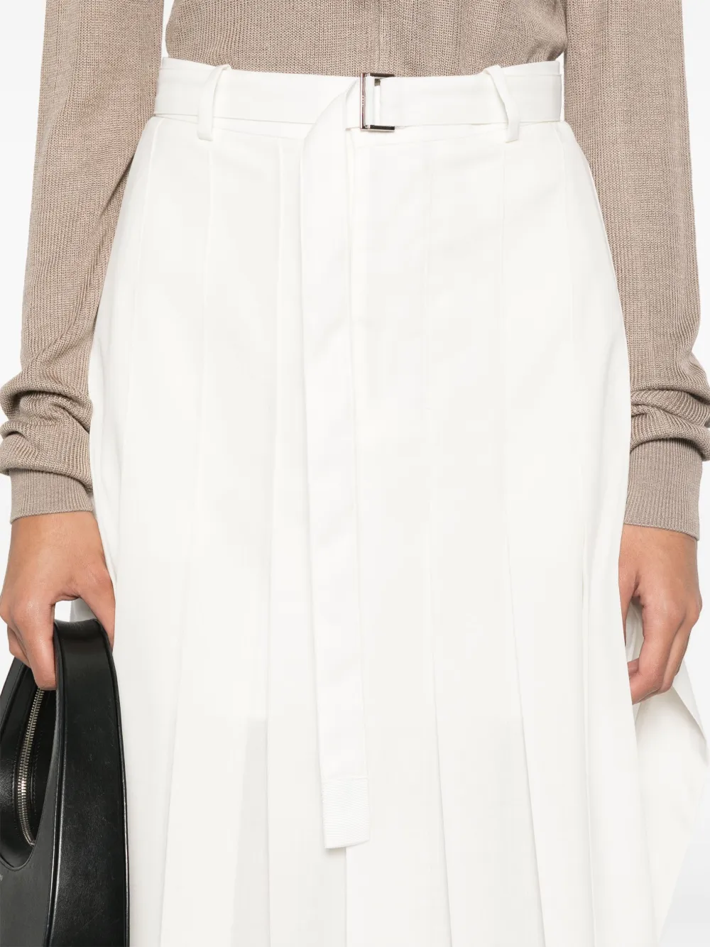 sacai Midi-plooirok Wit