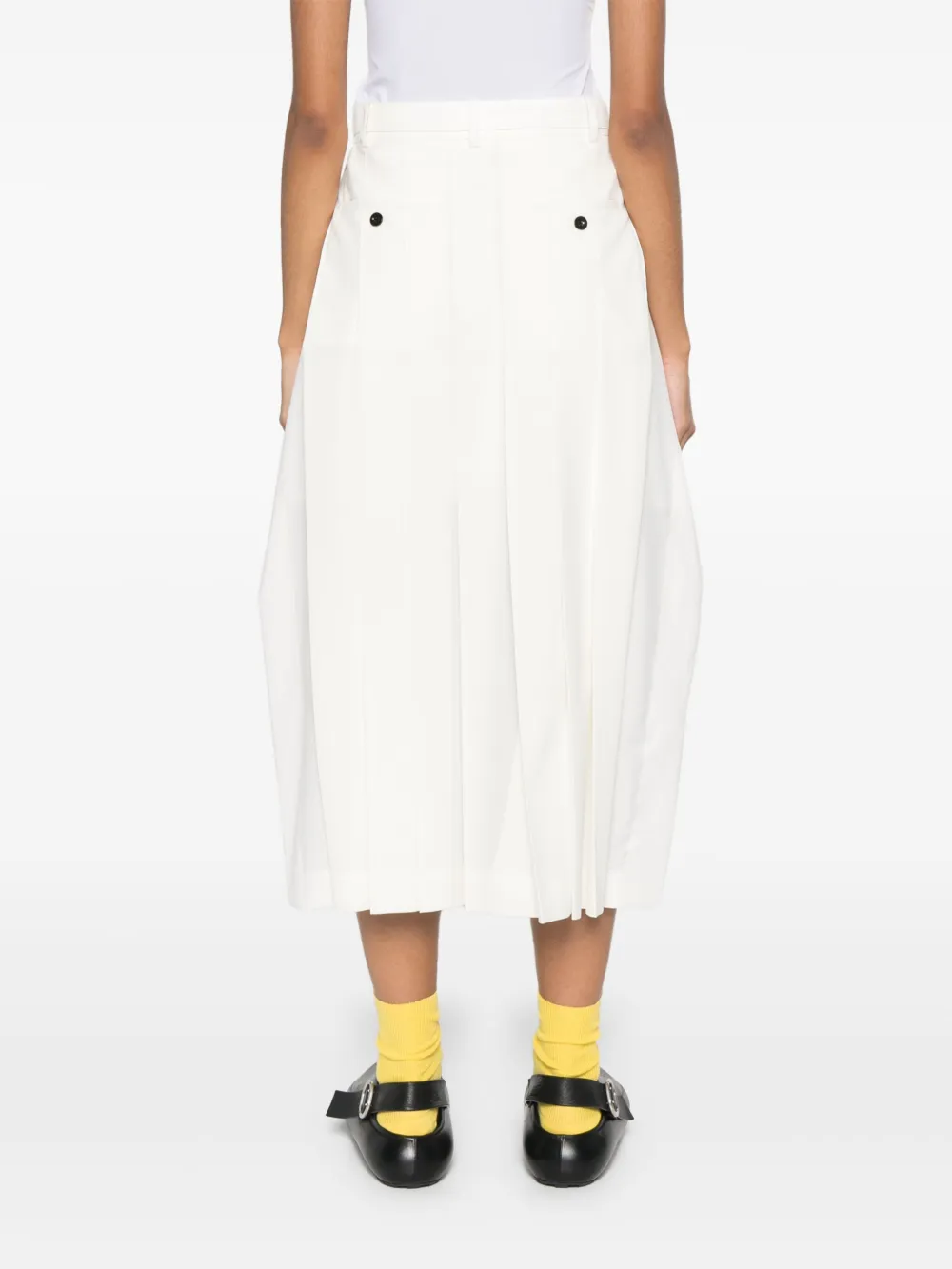 sacai Midi-plooirok Wit