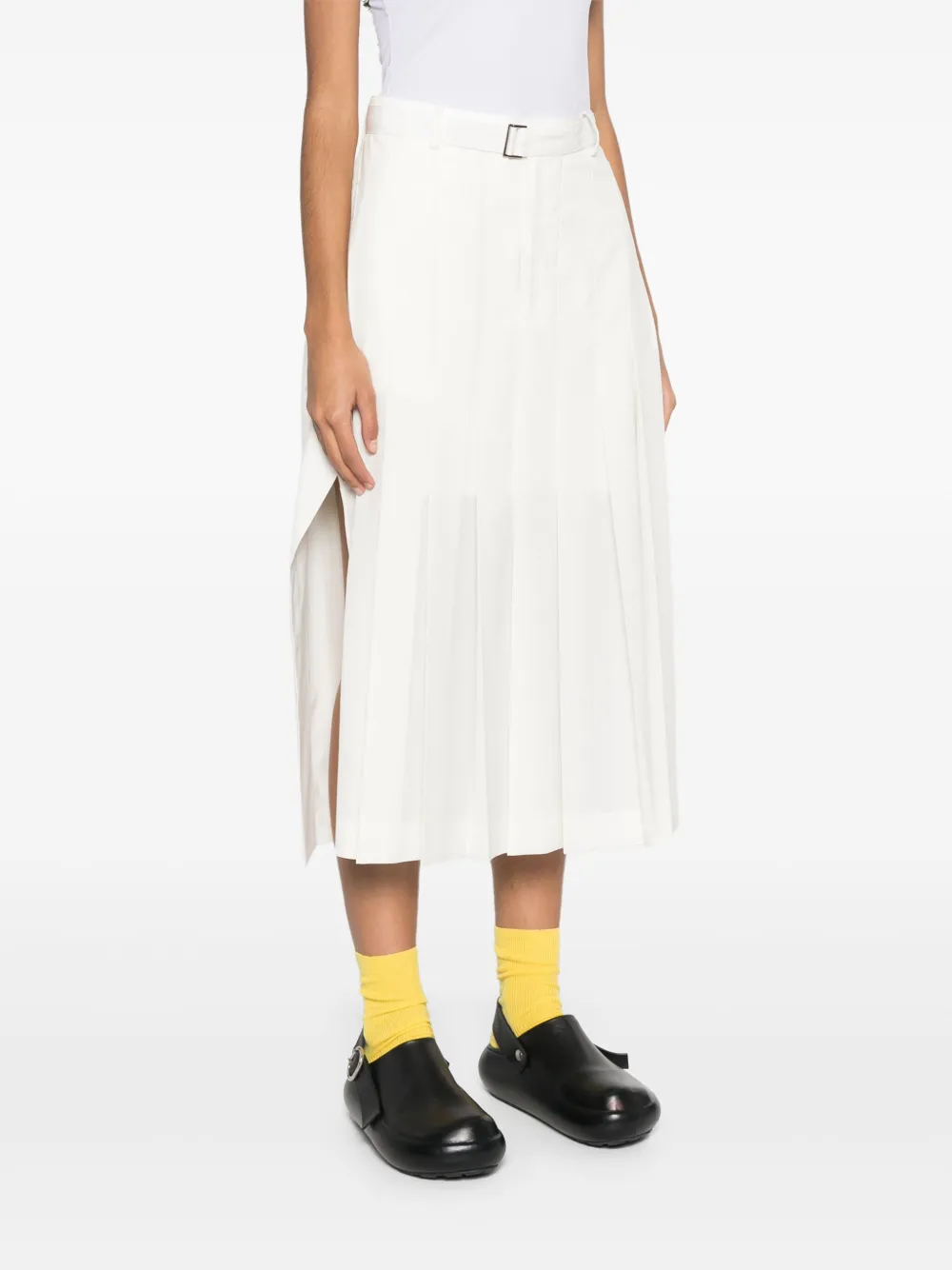 sacai Midi-plooirok Wit
