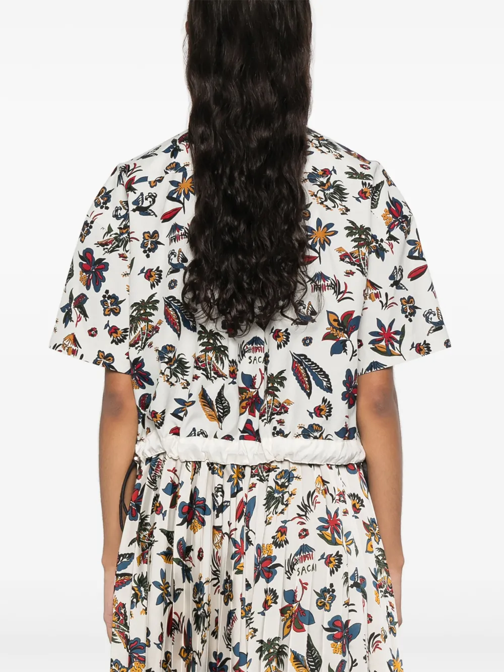 Shop Sacai Floral-print Shirt In Grey