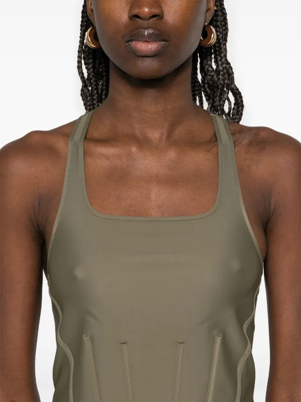Mugler コルセット タンクトップ | グリーン | FARFETCH JP