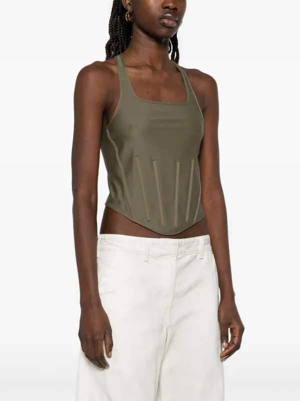 Mugler コルセット タンクトップ | グリーン | FARFETCH JP