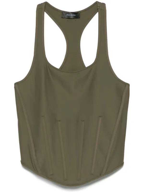 Mugler コルセット タンクトップ | グリーン | FARFETCH JP