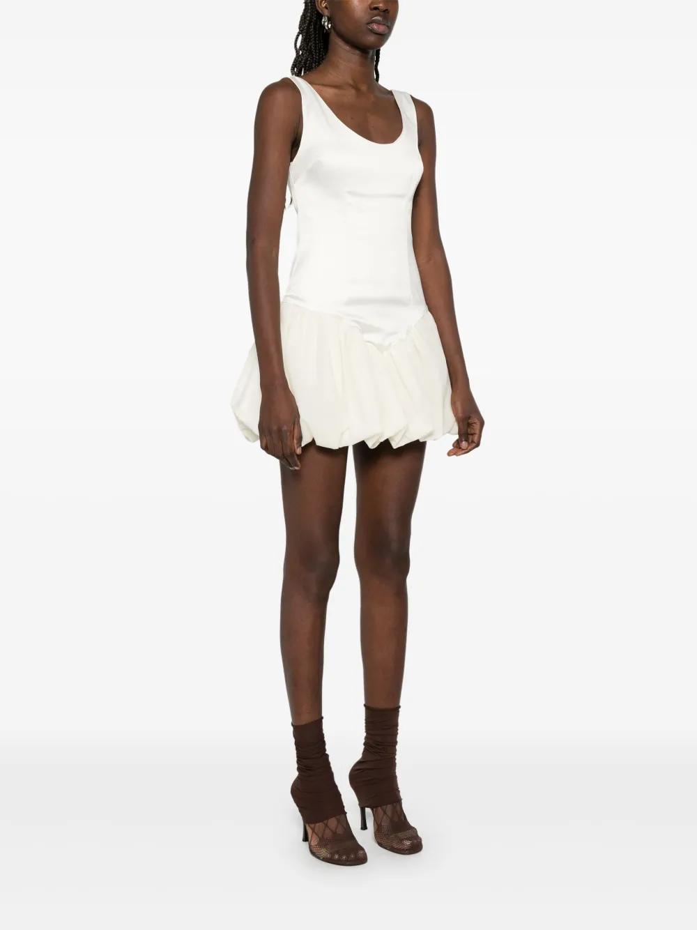 ENTIRE STUDIOS Mini-jurk met tulen lip Beige