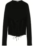 Mugler lace-up top - Black