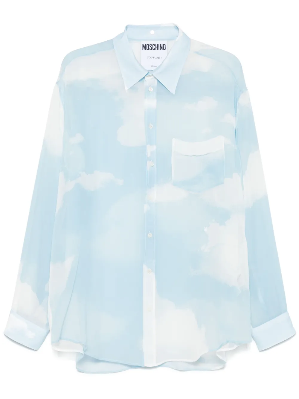 Moschino Overhemd met wolkenprint Blauw