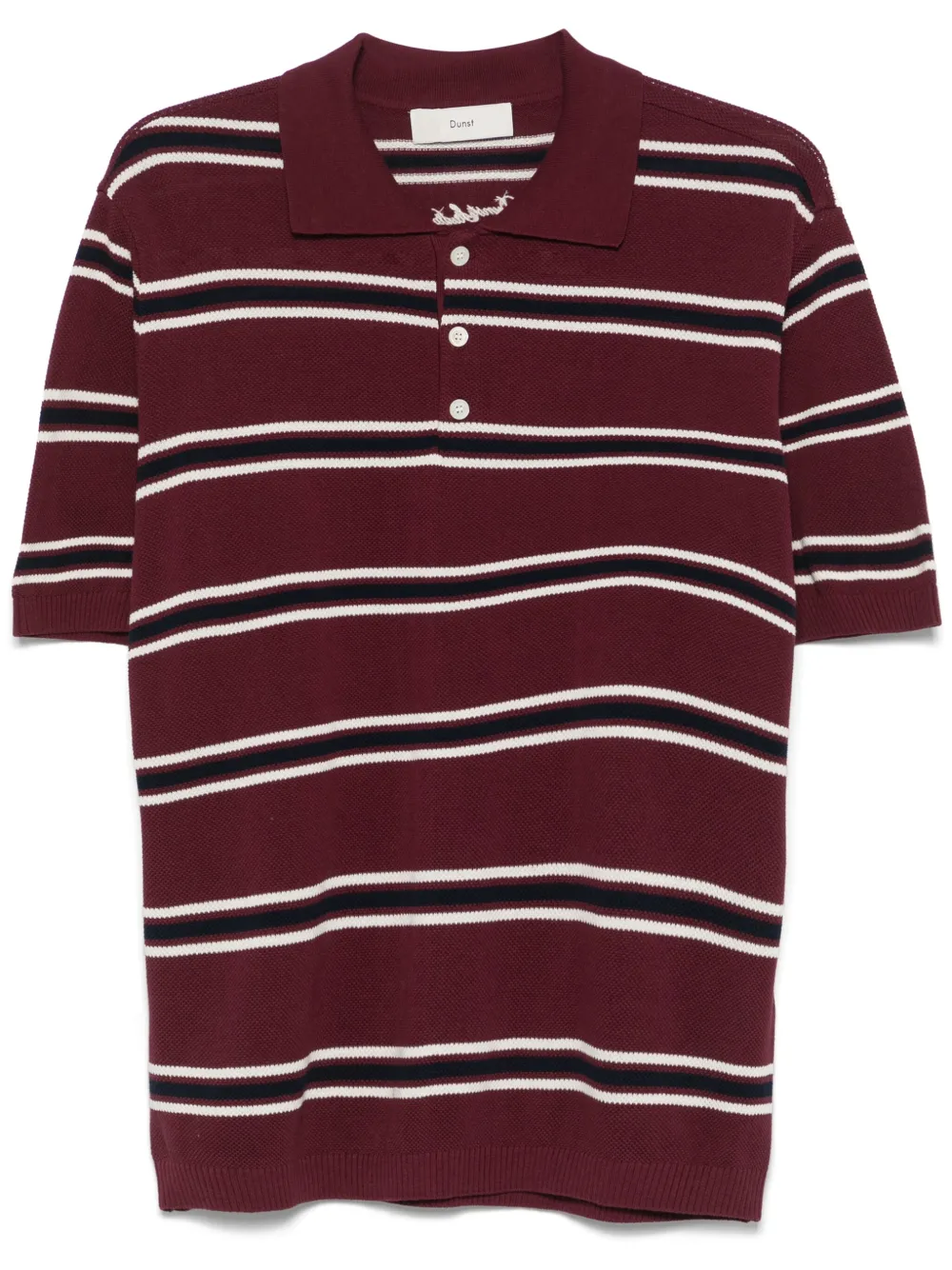 striped knit polo shirt