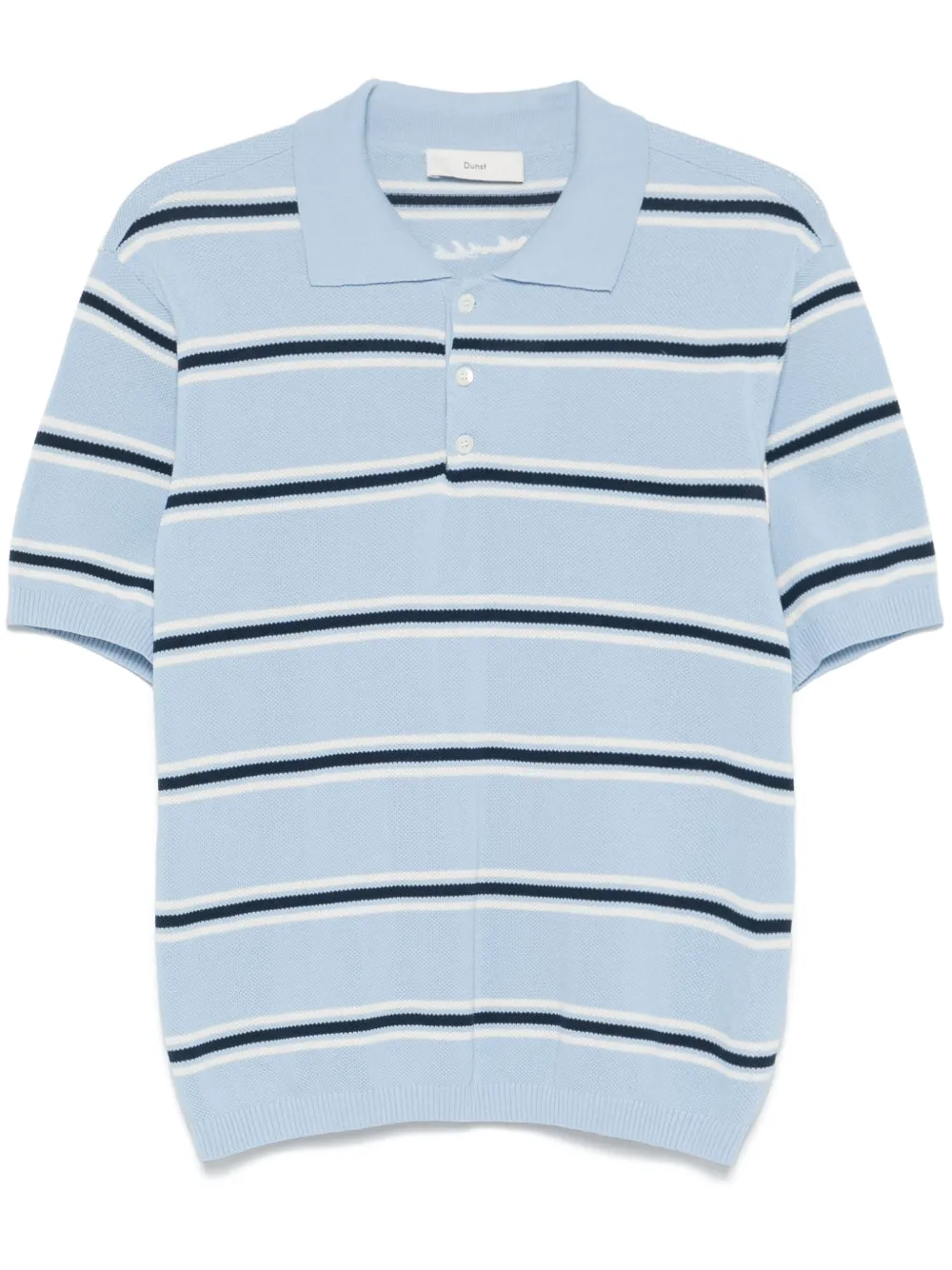 striped knit polo shirt