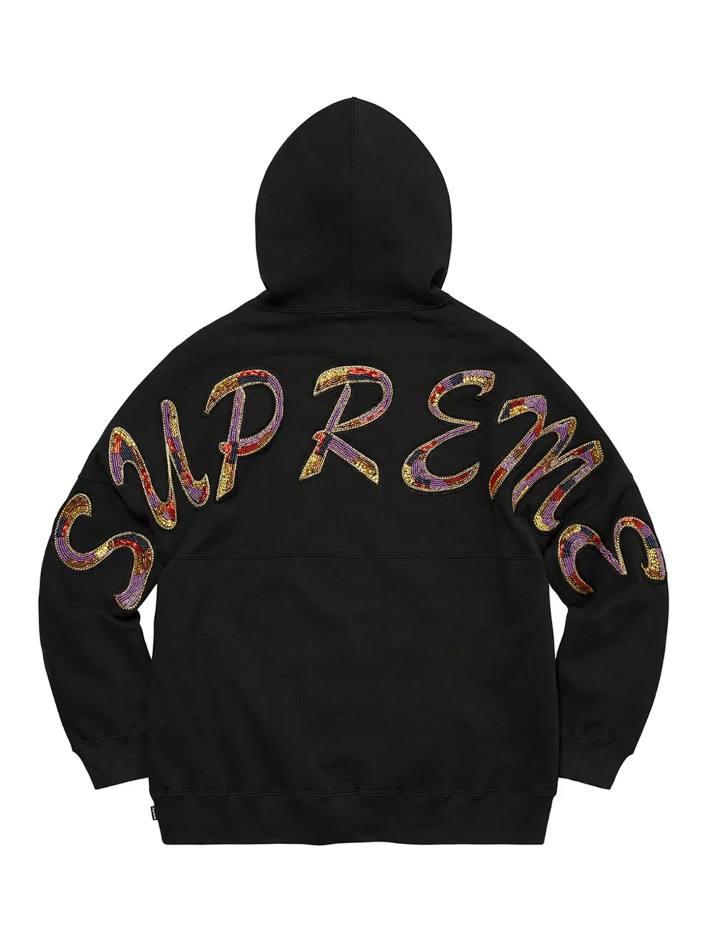 Supreme Hoodie met kralen - Zwart