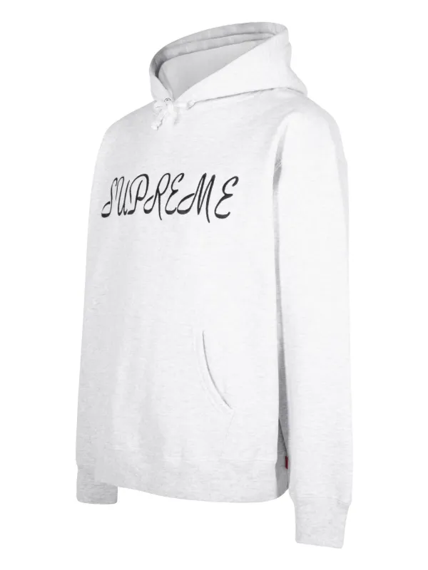 Supreme Script Hoodie | Grey | FARFETCH