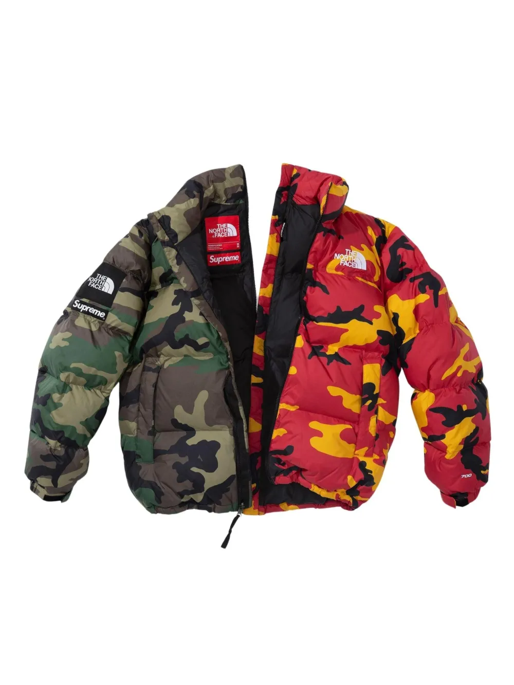 Supreme x The North Face Split Nuptse jack - Groen