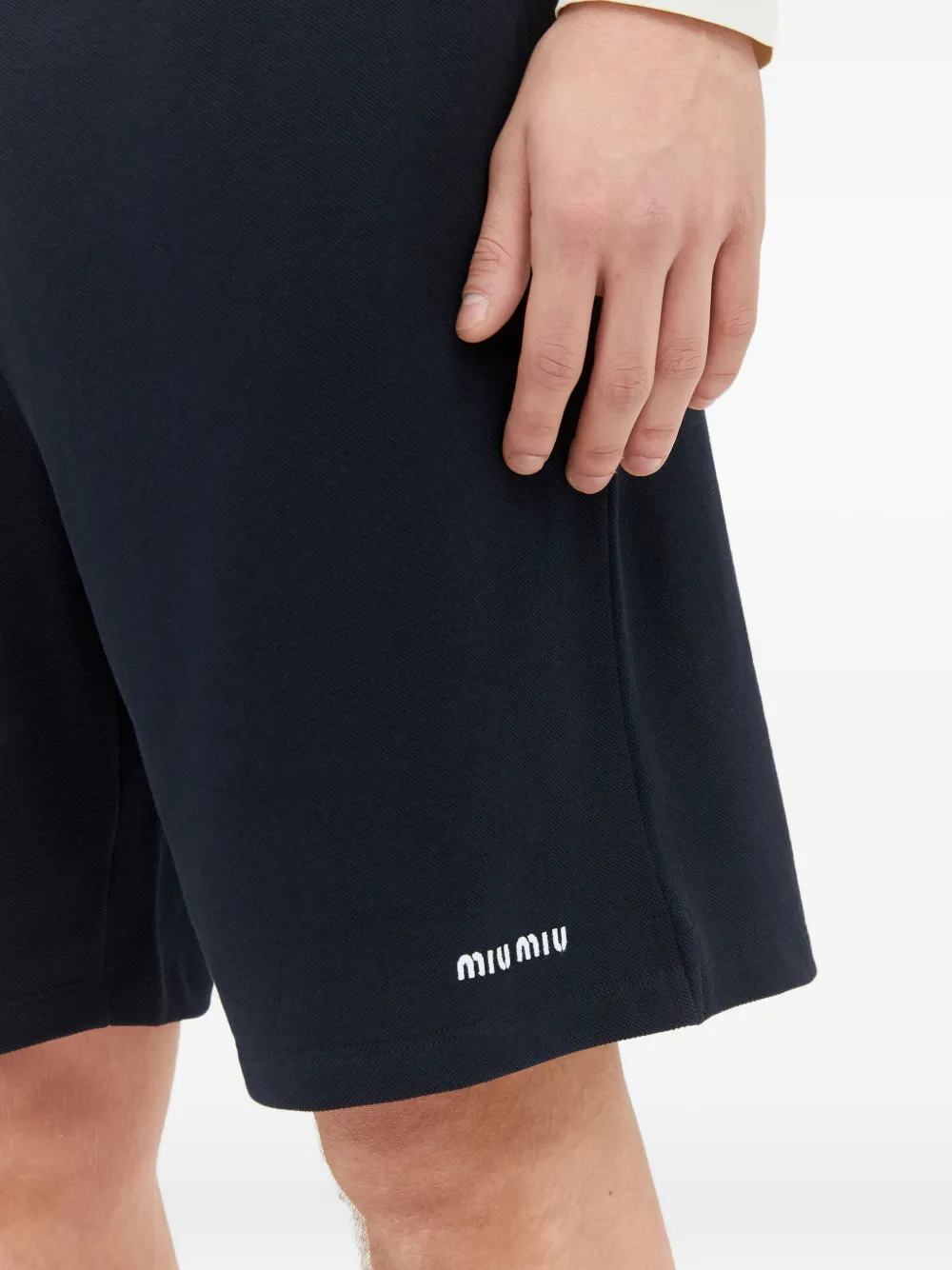 Miu Shorts met logoprint Blauw