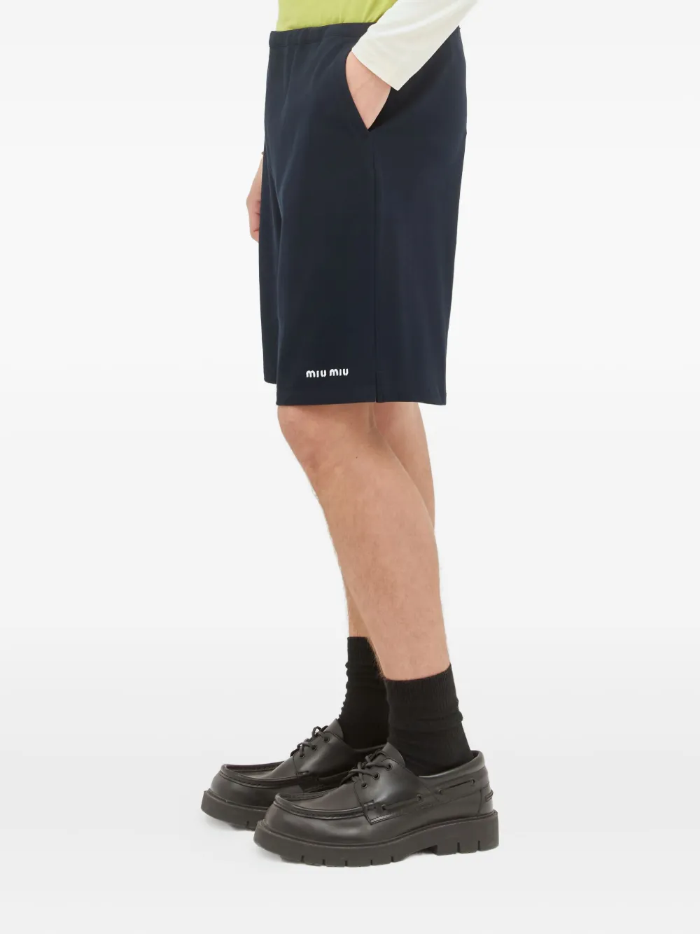 Miu Shorts met logoprint Blauw
