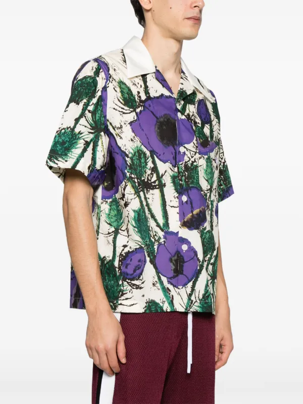 Wales Bonner floral-print Shirt | Purple | FARFETCH