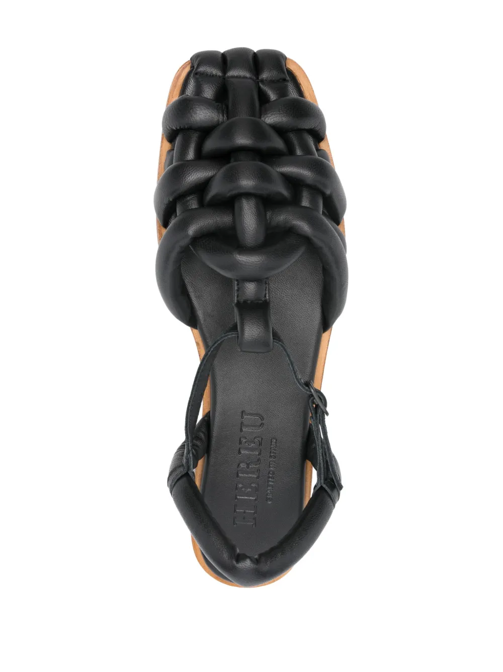Hereu Cabersa 2 Sandals Braided Design Flat In Black