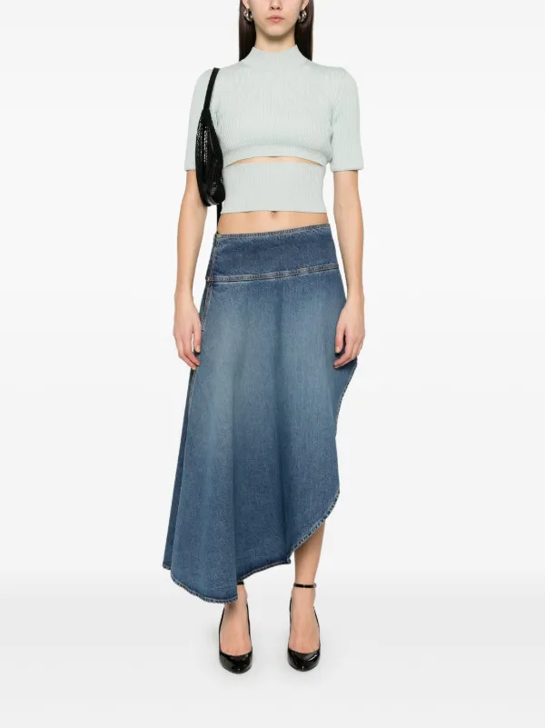Alaïa アシンメトリー スカート | ブルー | FARFETCH JP