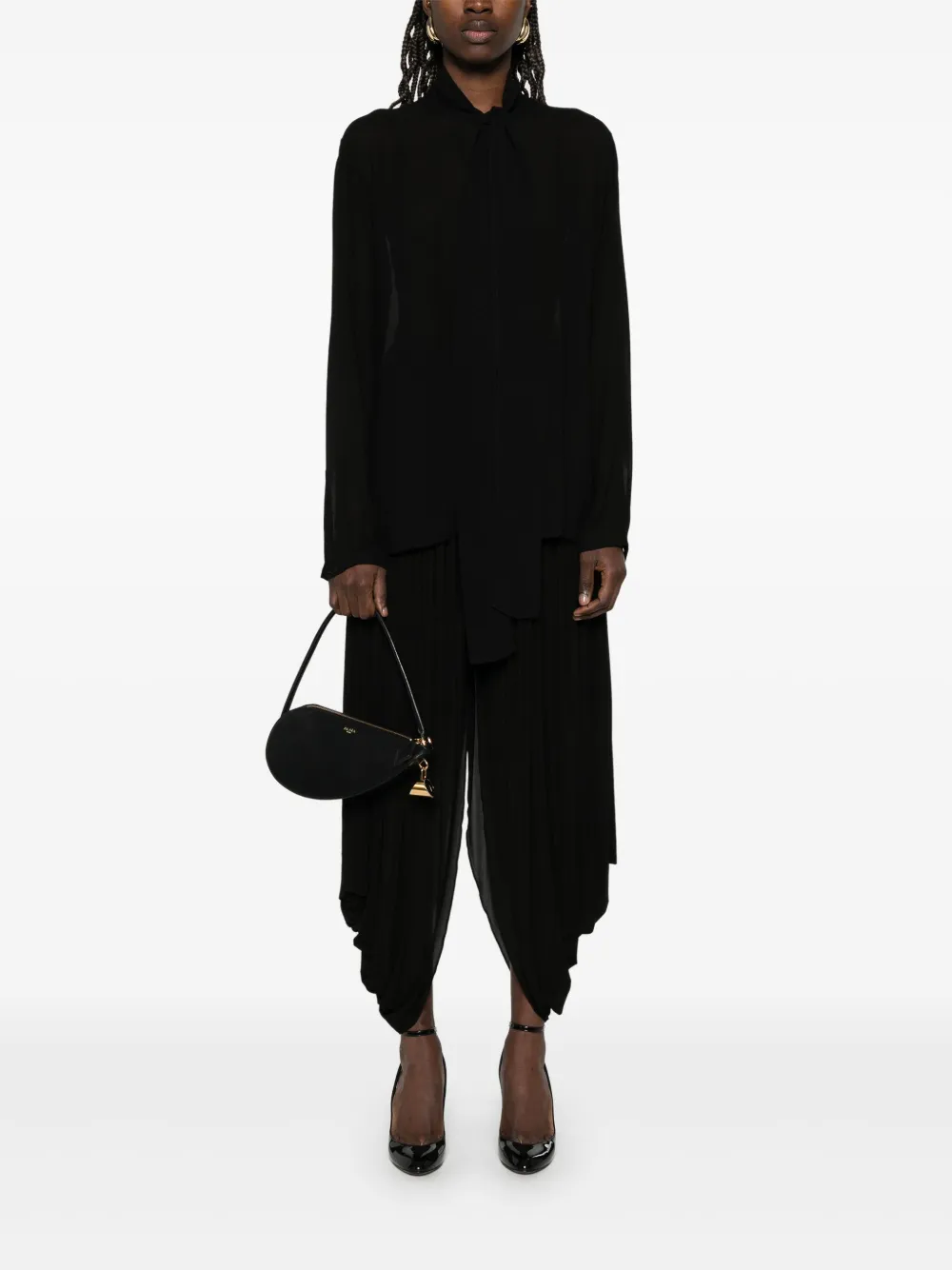 Alaïa blusa de georgette con moño en el cuello | Blusas | Image 2
