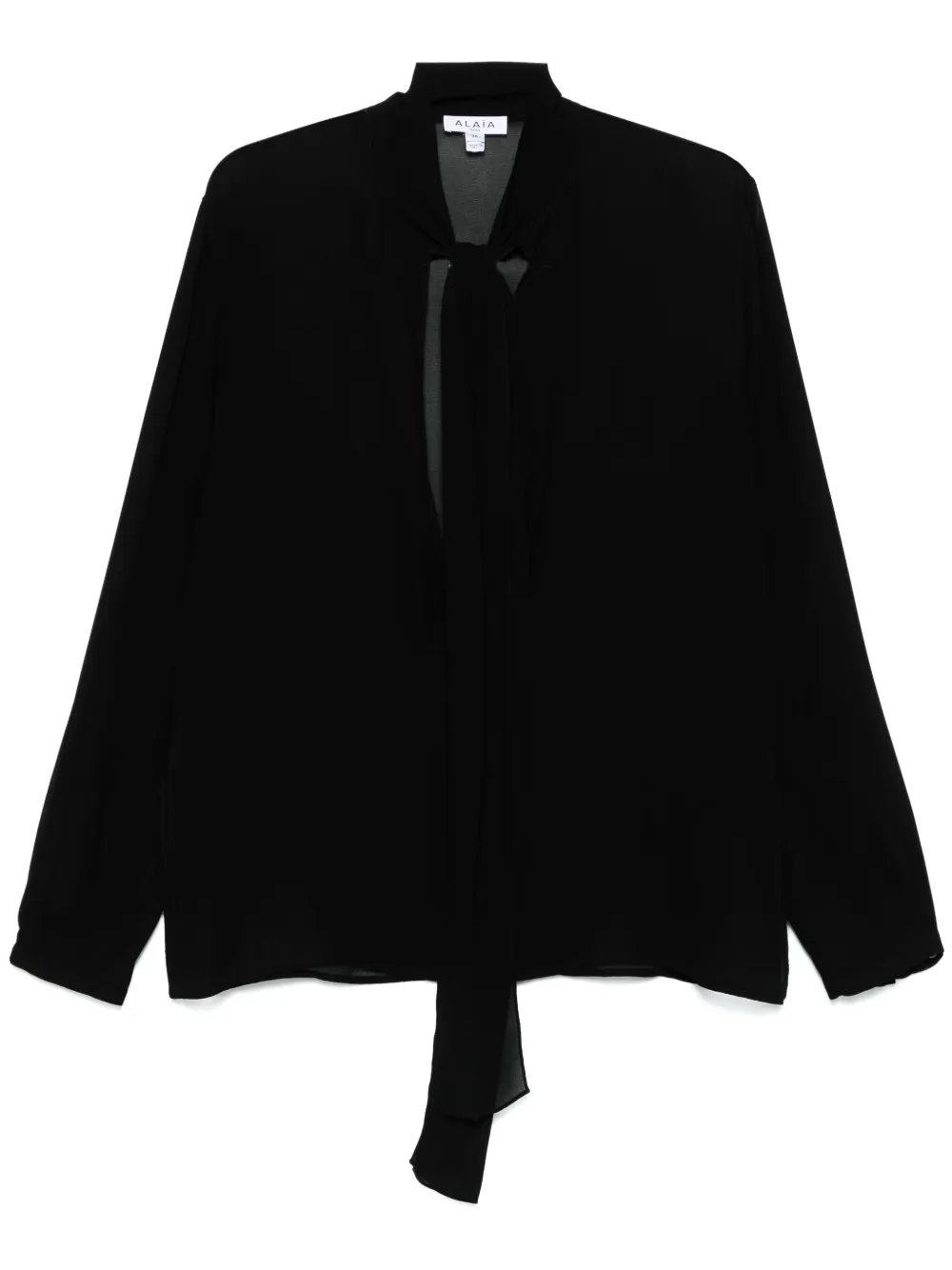 Alaïa blusa de georgette con moño en el cuello | negro | Image 1