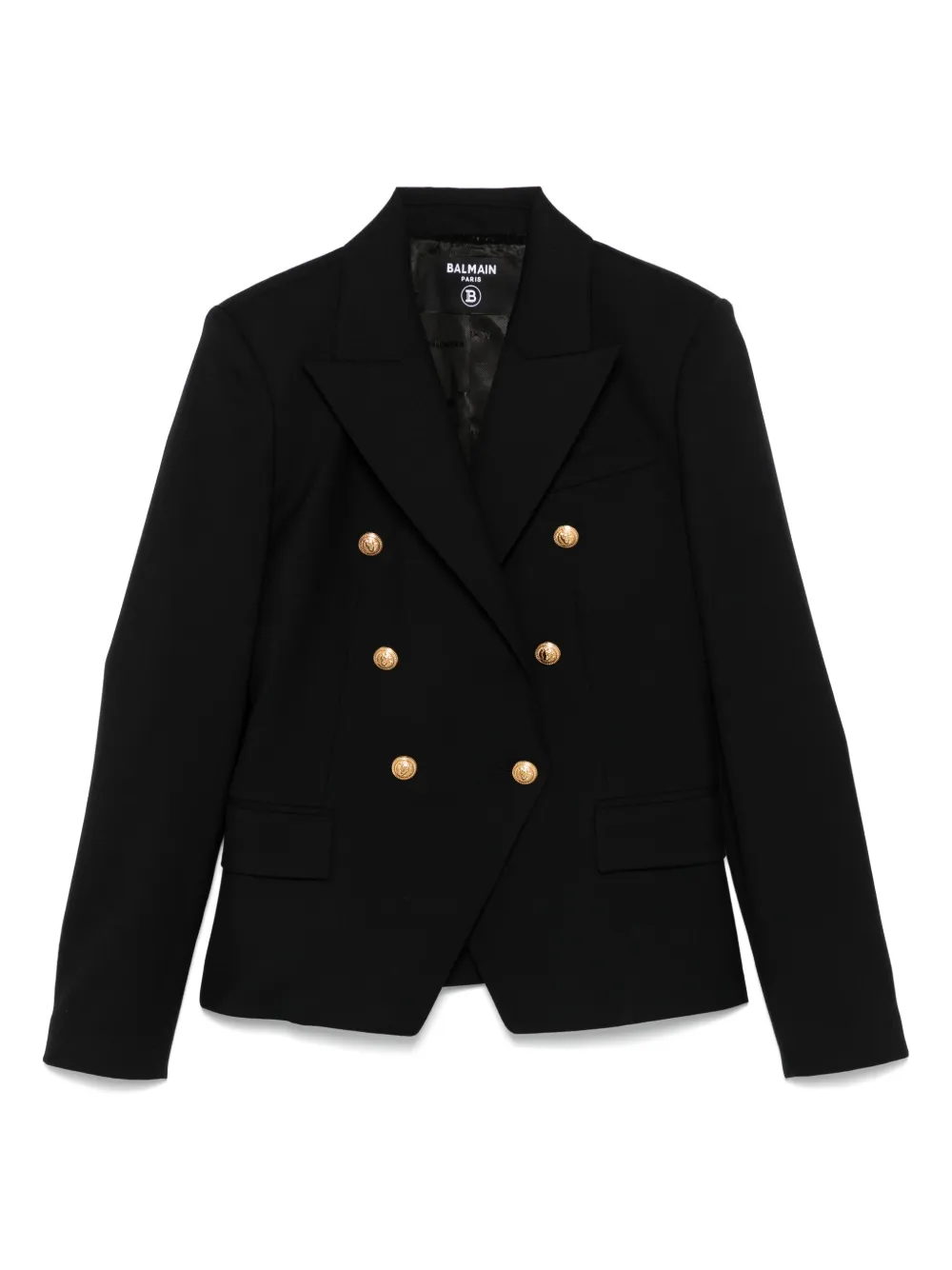 Balmain Kids Blazer met knopen met logo-reliëf Zwart