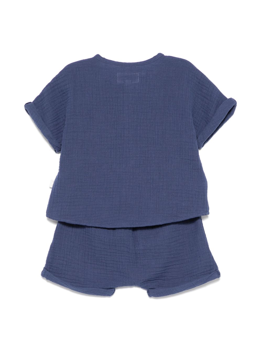 TEDDY & MINOU T-shirt en shorts met textuur - Blauw