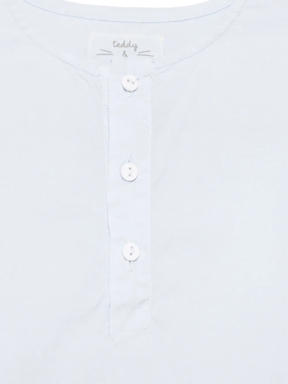 Teddy & Minou Henley-neck Shirt In Blue
