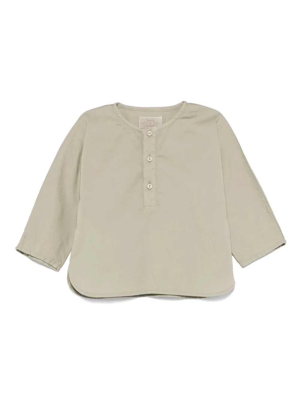 TEDDY & MINOU camisa con cuello henley | verde | Image 1