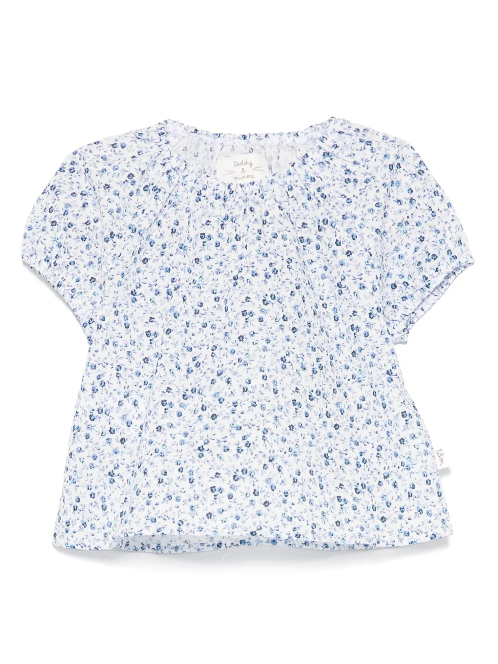 Teddy & Minou Floral-print Blouse In Blue