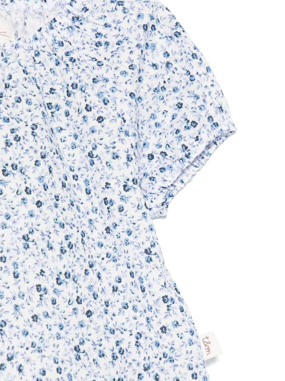 Teddy & Minou Floral-print Blouse In Blue