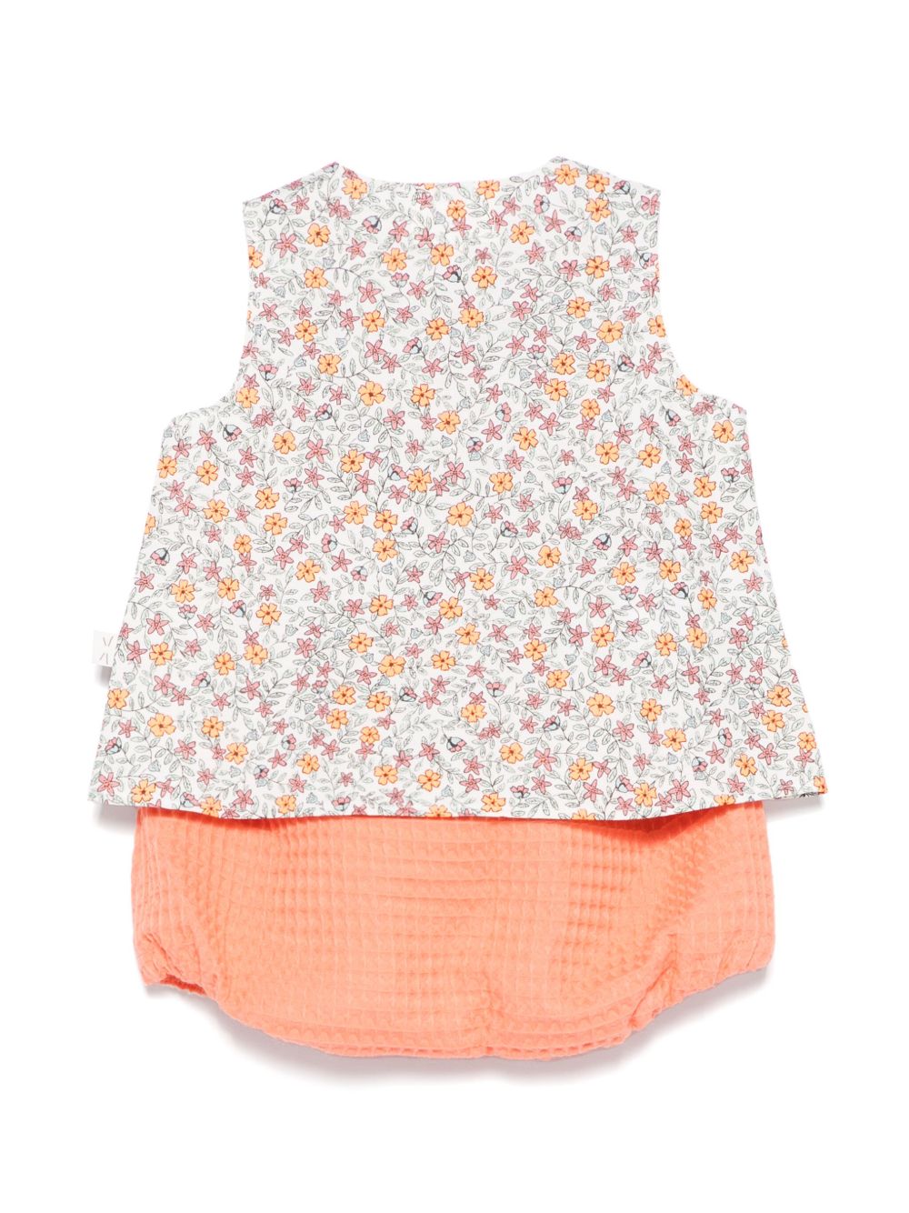 TEDDY & MINOU Tanktop en shorts met bloemenprint - Oranje