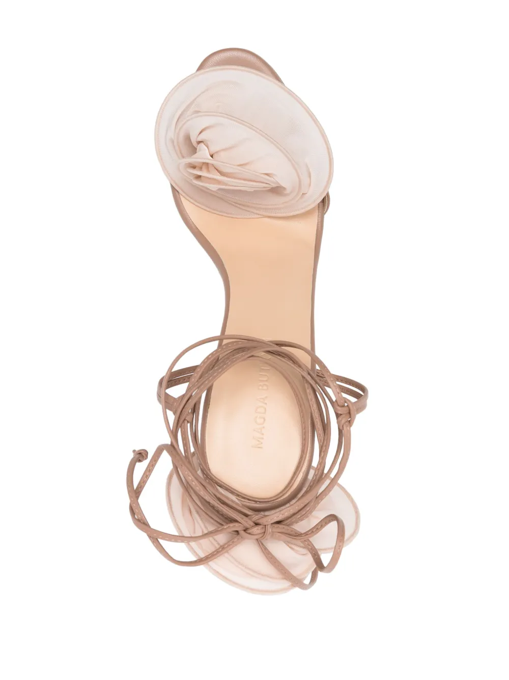Magda Butrym 'sandals Ankle Wrap Floral Embellishment' In Beige