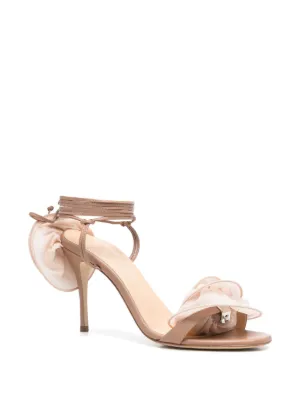サンダル・ミュール MAGDA BUTRYM 'Re25' sandals Inverted wedge strappy sandals in burgundy patent leather