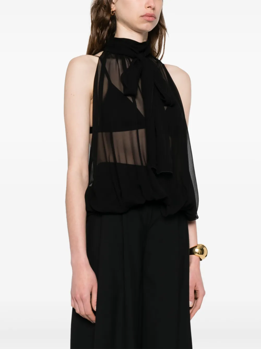 MONOT SLEEVELESS SHEER TOP 