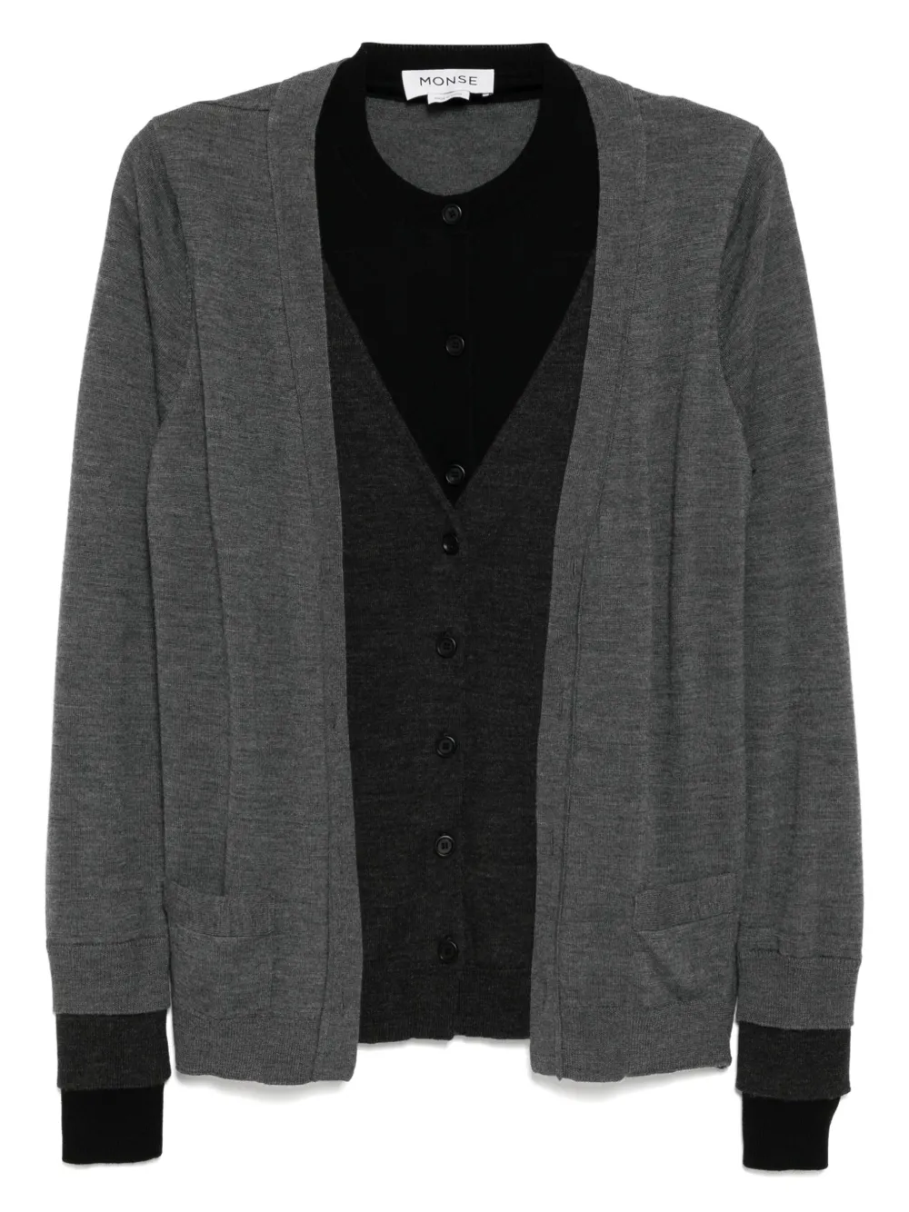 Monse Vest met vlak detail Grijs
