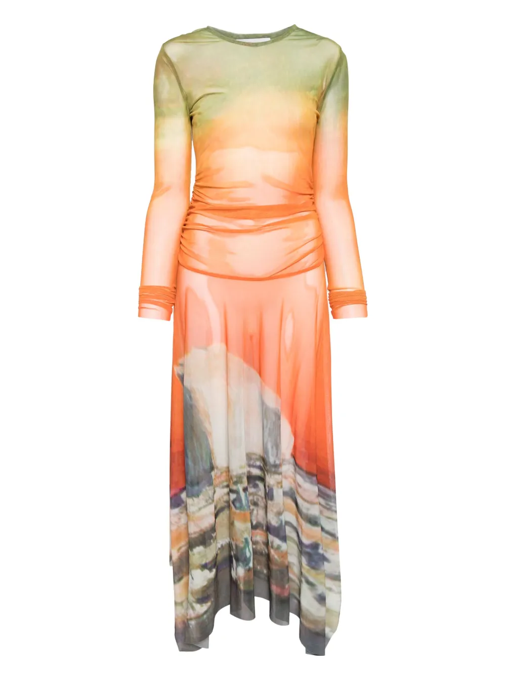 Monse vestido midi con dobladillo asimétrico | naranja | Image 1