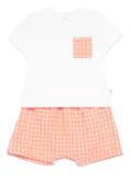 TEDDY & MINOU gingham-check T-shirt and shorts set - White