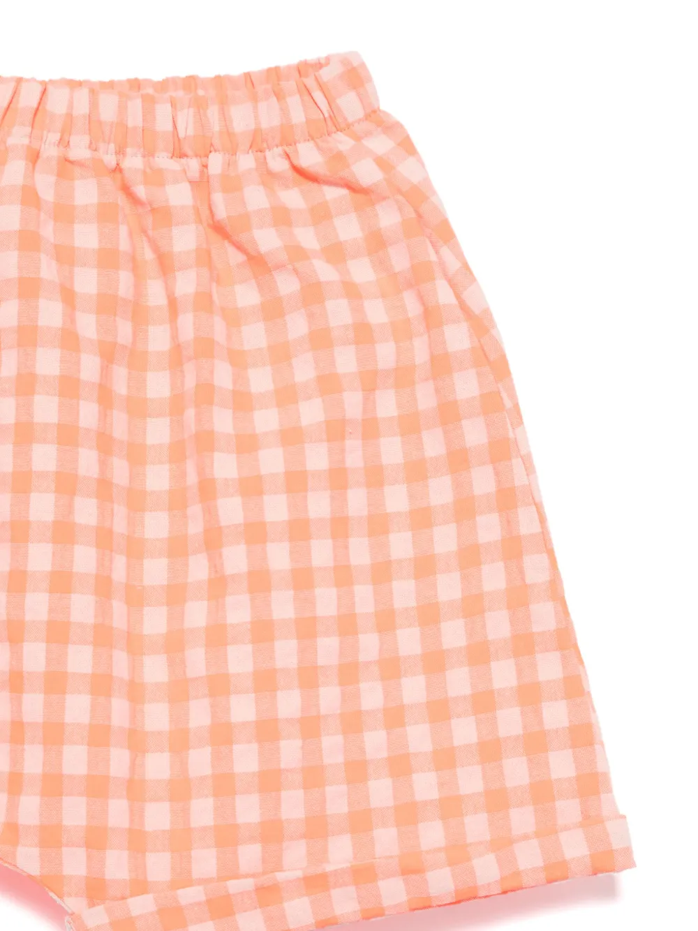 TEDDY & MINOU T-shirt en shorts met gingham ruit Wit