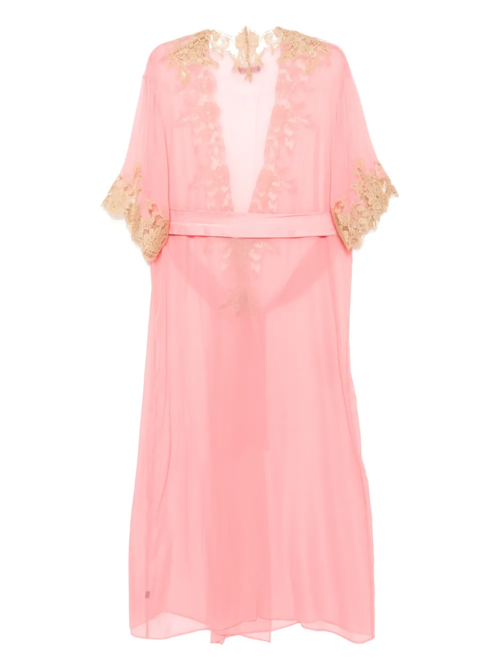 Shop Kiki De Montparnasse Long Orchid Robe In Pink