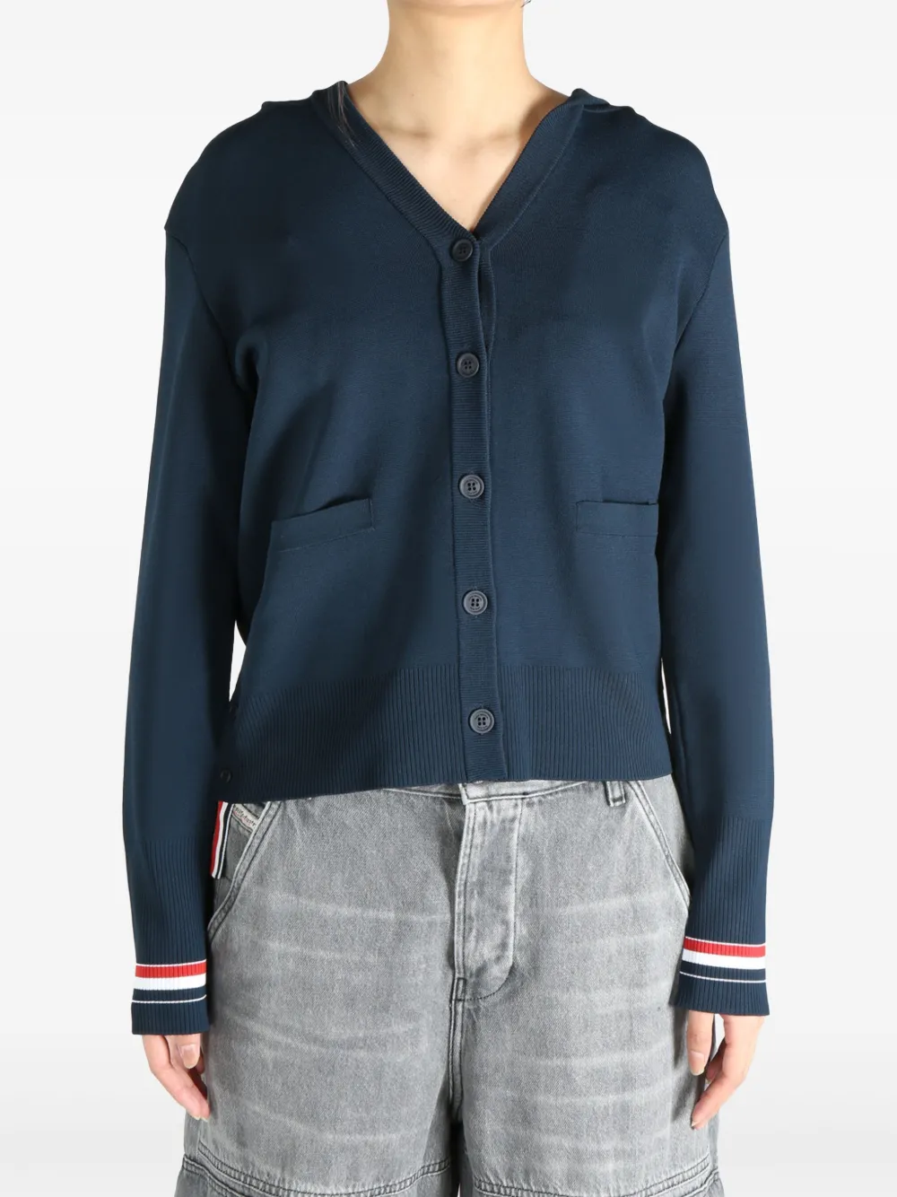 Thom Browne knitted cardigan - Blauw