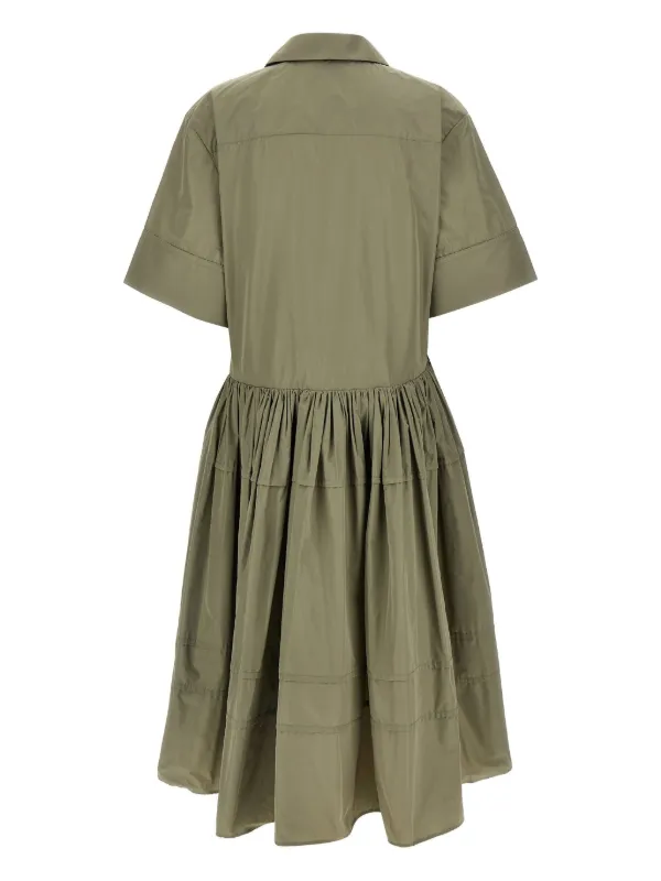Jil Sander Pleated Shirt Dress | Green | FARFETCH Jil Sander Pleated Shirt Dress | Green | FARFETCH