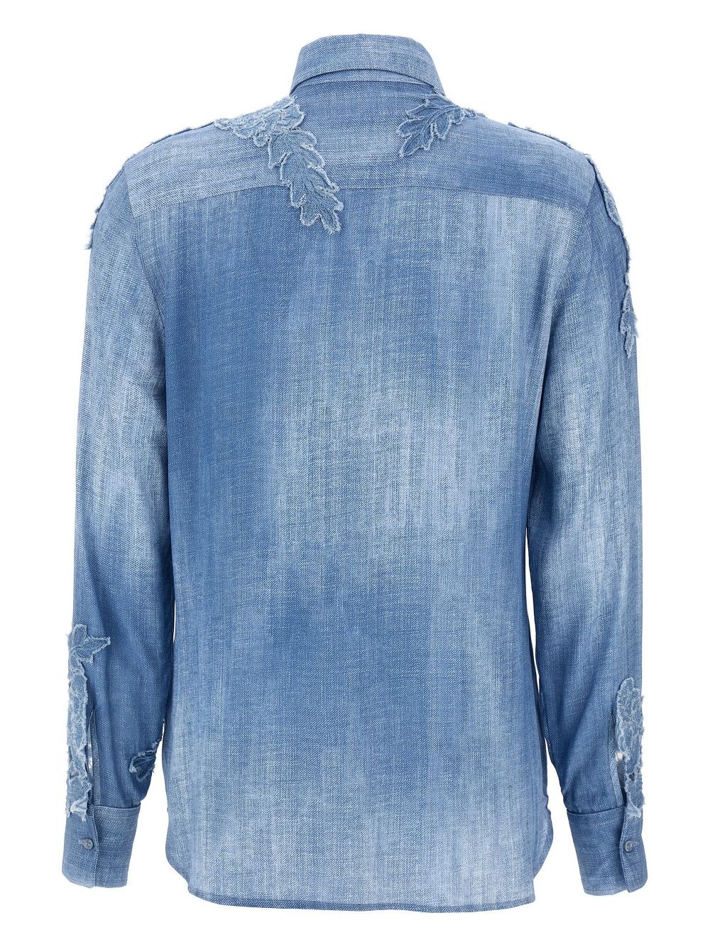 Ermanno Scervino macramé-embellished long-sleeve shirt - Blauw