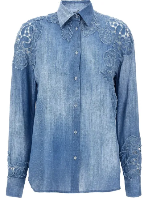 Ermanno Scervino camisa con detalles de macramé
