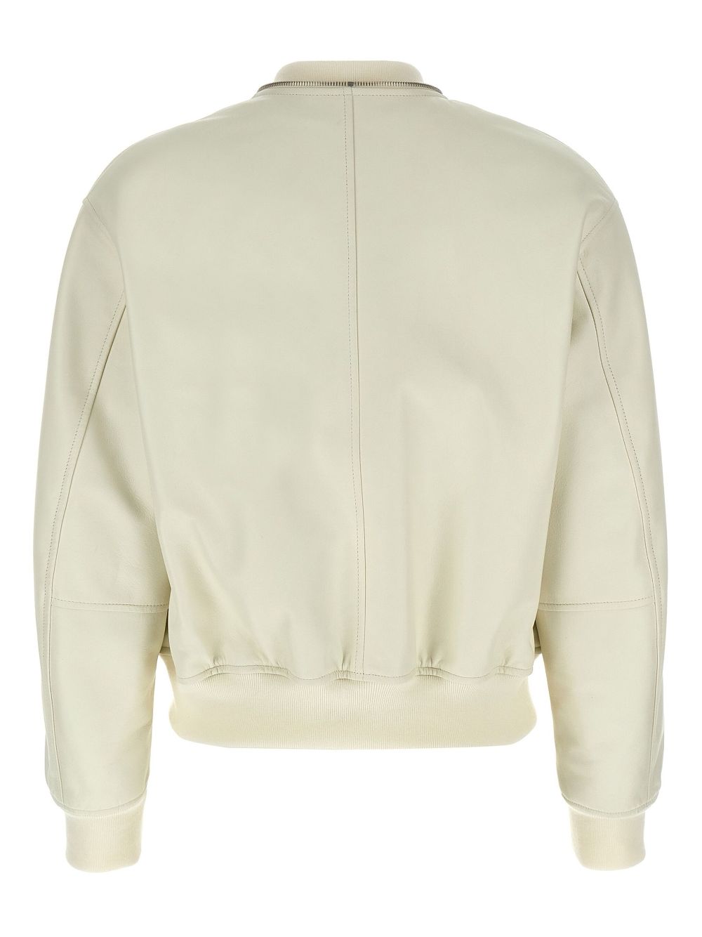 Jil Sander leather bomber jacket - Beige