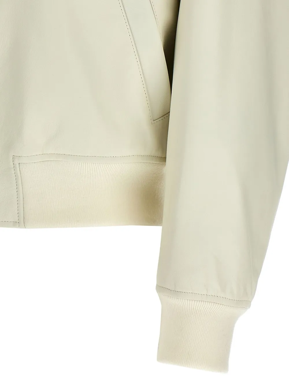 Jil Sander Leren bomberjack Beige