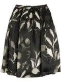 Comme Des Garçons Comme Des Garçons printed silk midi skirt - Black