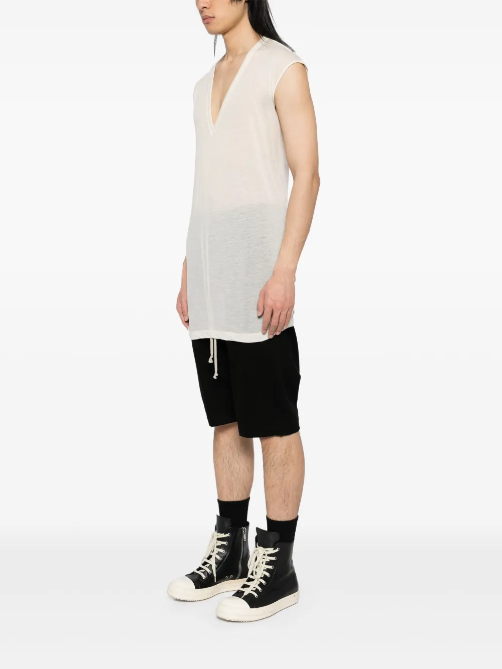 Rick Owens Hemd met V-hals Beige