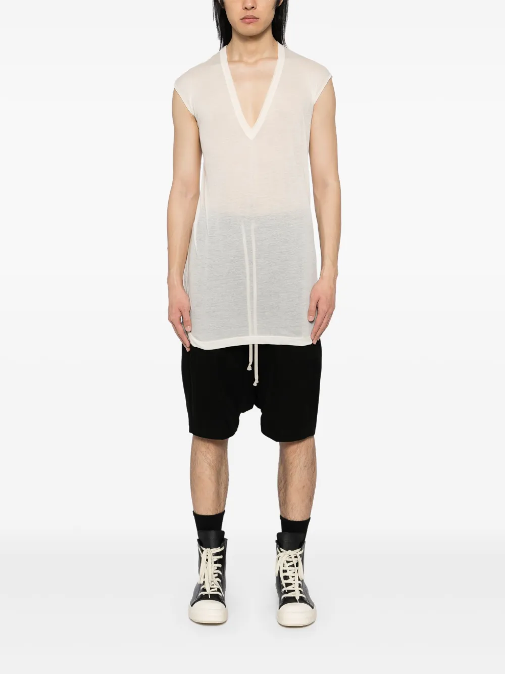 Rick Owens Hemd met V-hals - Beige