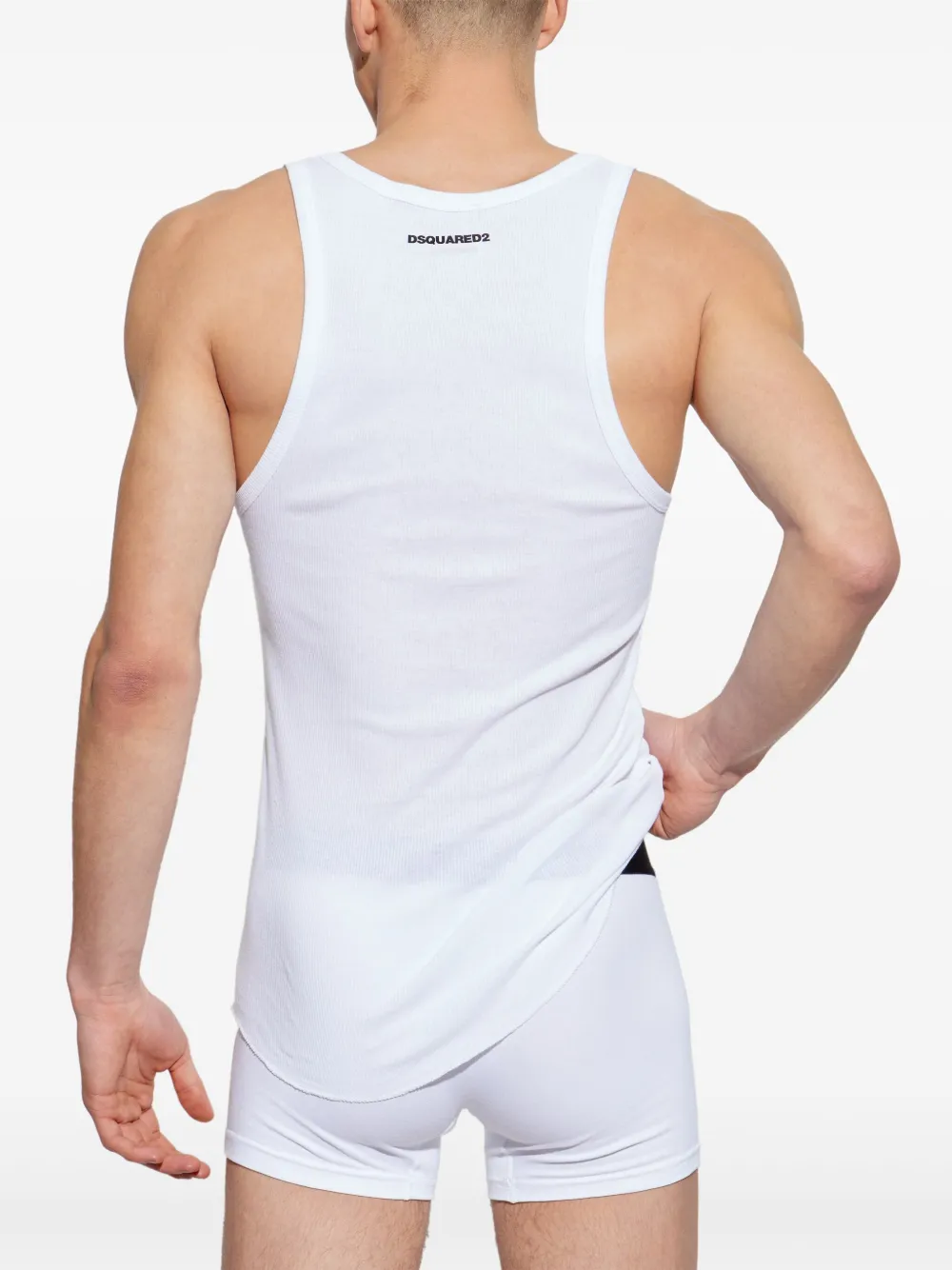 DSQUARED2 Twee katoenen tanktops Wit
