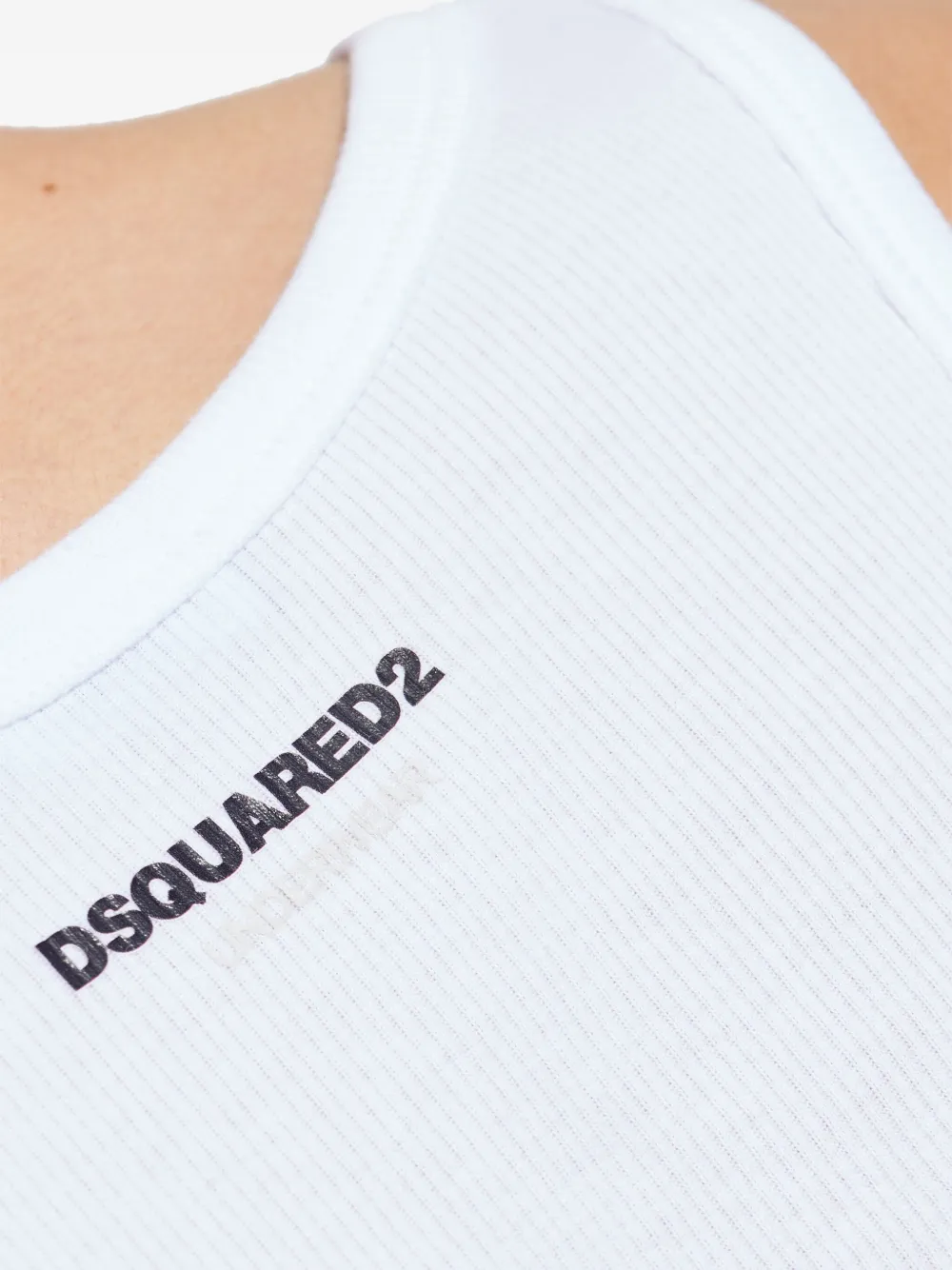 DSQUARED2 Twee katoenen tanktops Wit