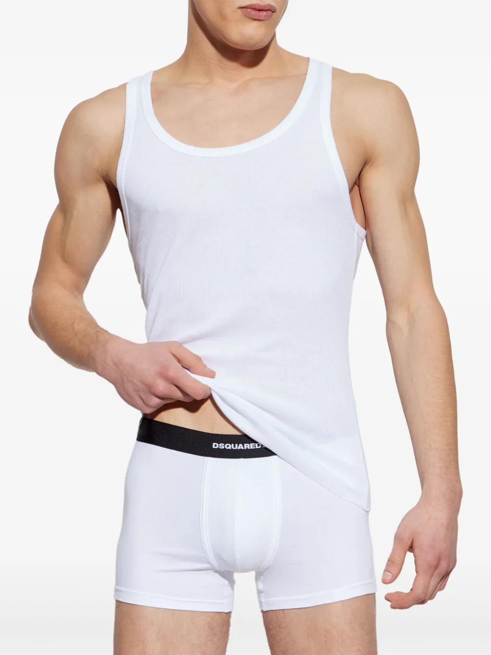 DSQUARED2 cotton tank top (pack of two) - Wit